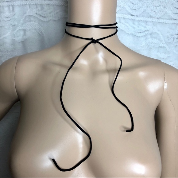 Boutique Jewelry - Black Suede Tie Choker